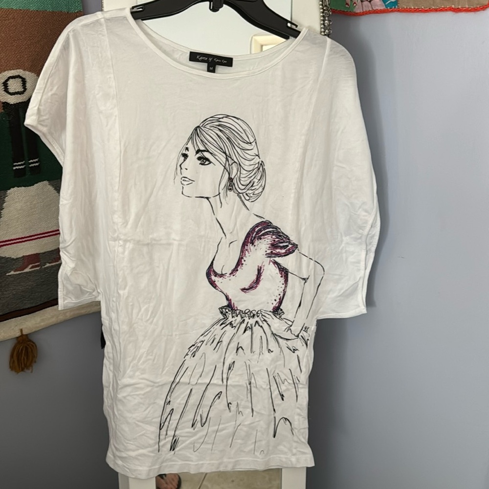 Karen by Karen Kane  embellished T-shirt. Size medium.